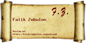 Falik Zebulon névjegykártya